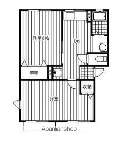 シティハイムペブルB(2DK/1階)の間取り写真