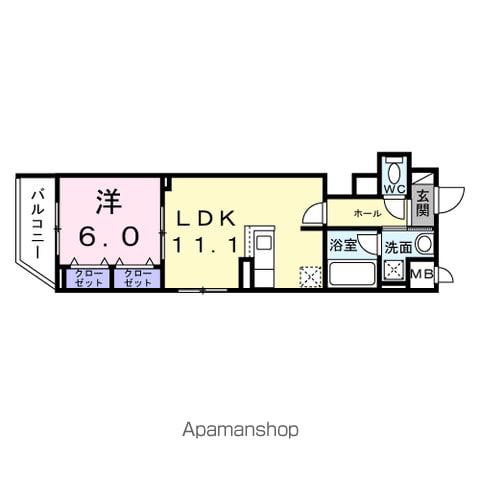 スカイノッツ北赤羽(1LDK/2階)の間取り写真