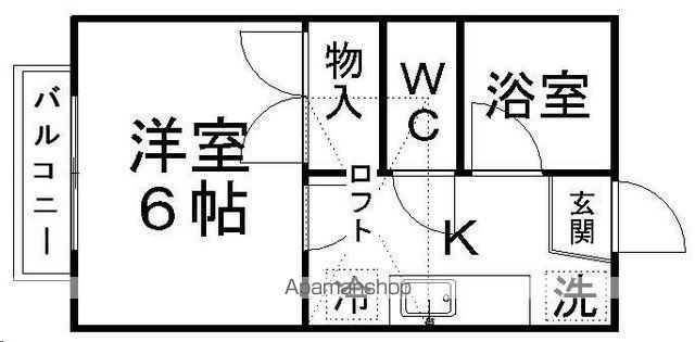 仙山線 北山駅(宮城) 徒歩8分 2階建 築38年(1K/2階)の間取り写真