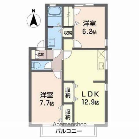 ラムールK(2LDK/2階)の間取り写真