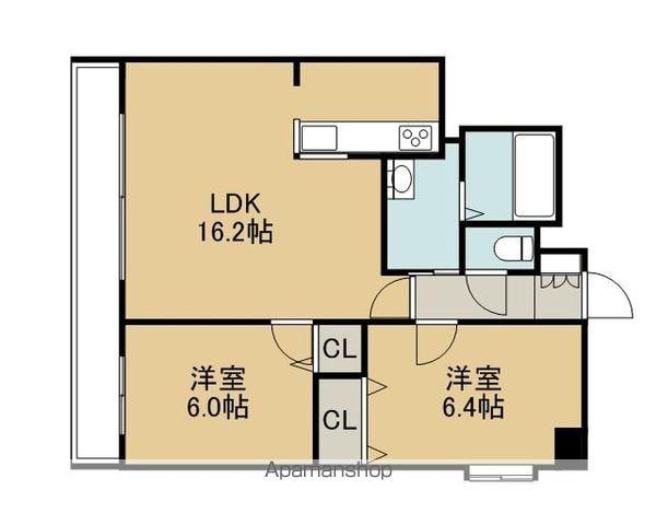 メゾンドロペ(2LDK/5階)の間取り写真