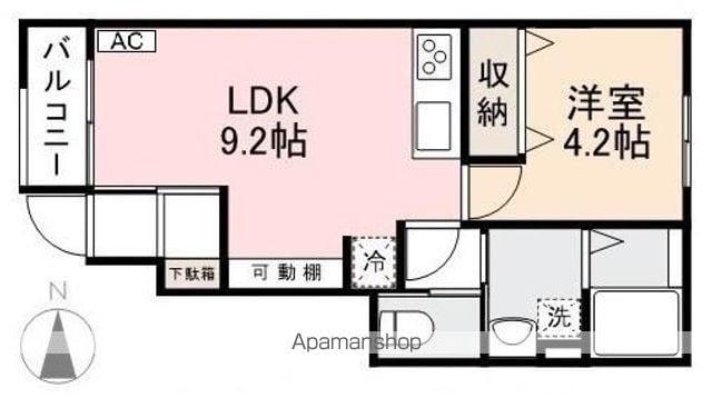 エクスパンドKITA(1LDK/1階)の間取り写真