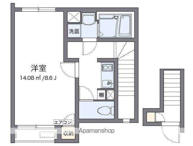 クレイノマンダリーナ(1K/2階)の間取り写真