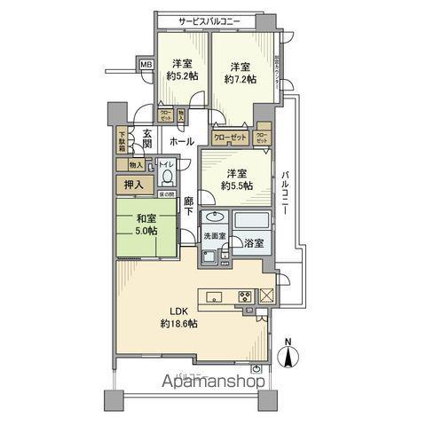 グランザ植田本町(4LDK/2階)の間取り写真