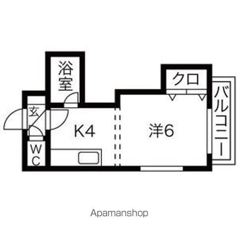 グリーンホームズ(1DK/3階)の間取り写真