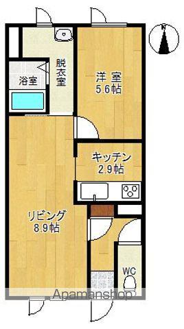 NCウイング緑陽台(1LDK/2階)の間取り写真