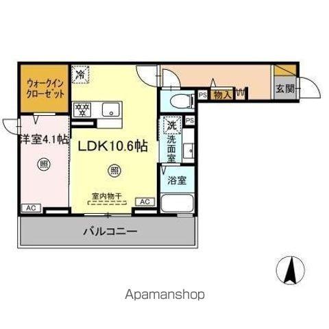 プライムヒル(1LDK/2階)の間取り写真