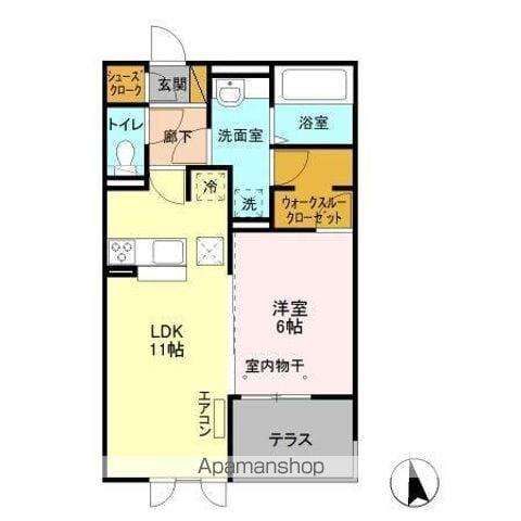 リシェス1(1LDK/1階)の間取り写真