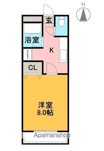 グランディールヒルズ(1K/1階)の間取り写真