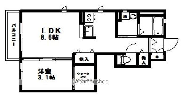 ネイビーハウス(1LDK/1階)の間取り写真