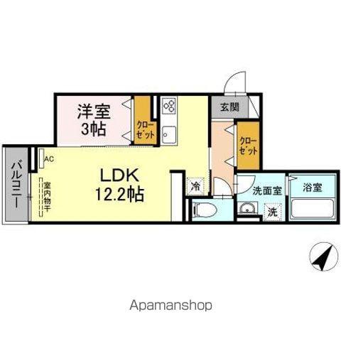 シャイン本町(1LDK/3階)の間取り写真