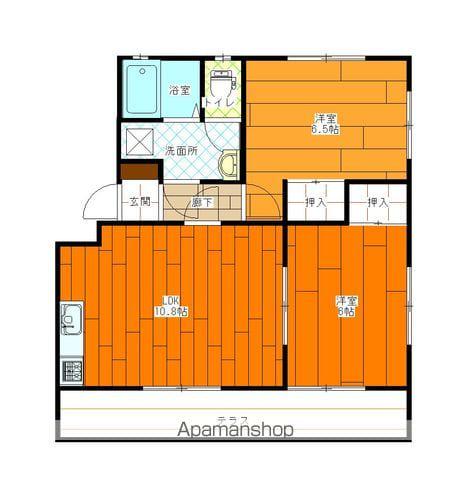 ベルハイム(2LDK/1階)の間取り写真