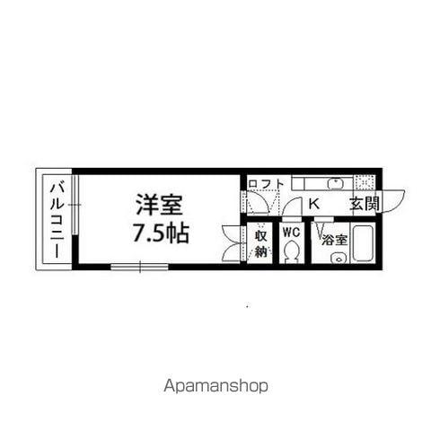 シティコート壱番館(1K/2階)の間取り写真