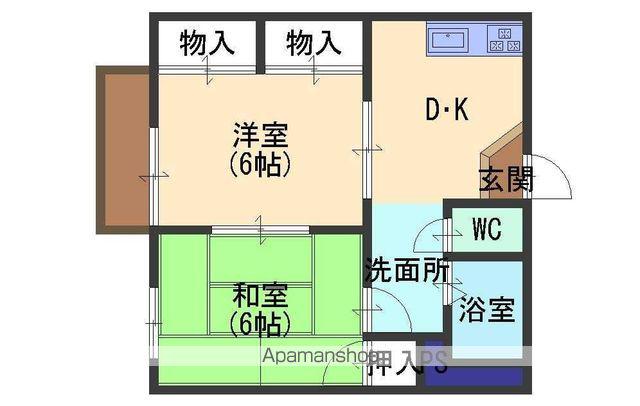 ファミールA(2DK/2階)の間取り写真