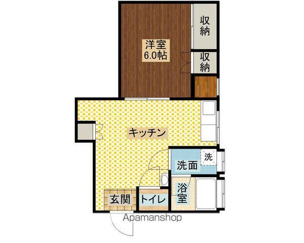 桜ハウス(1DK/1階)の間取り写真