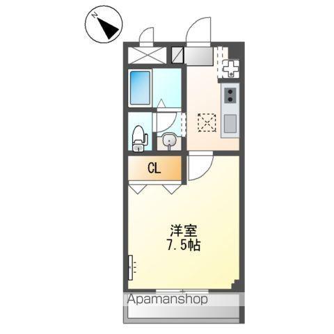 エス・スカイ(1K/1階)の間取り写真