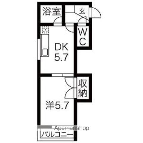 レジデンス東豊(1DK/4階)の間取り写真