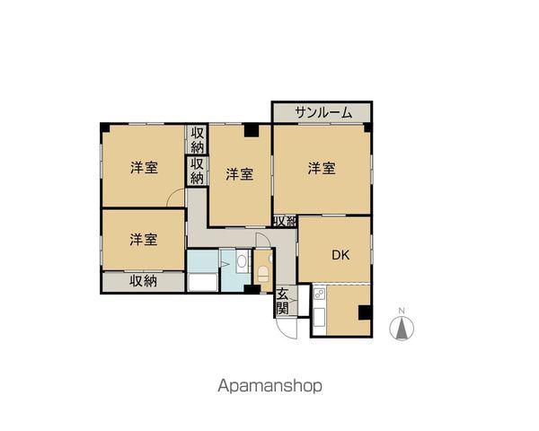 ハイメゾンK2(4DK/3階)の間取り写真