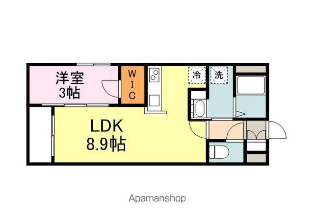 月光福山東弐番館(1LDK/3階)の間取り写真
