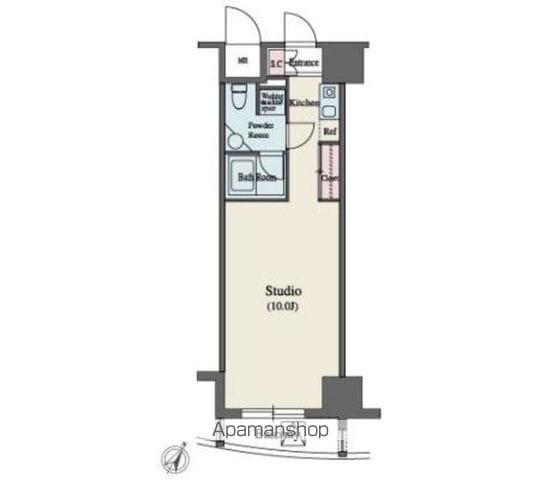 MFPR代々木タワー(1K/11階)の間取り写真