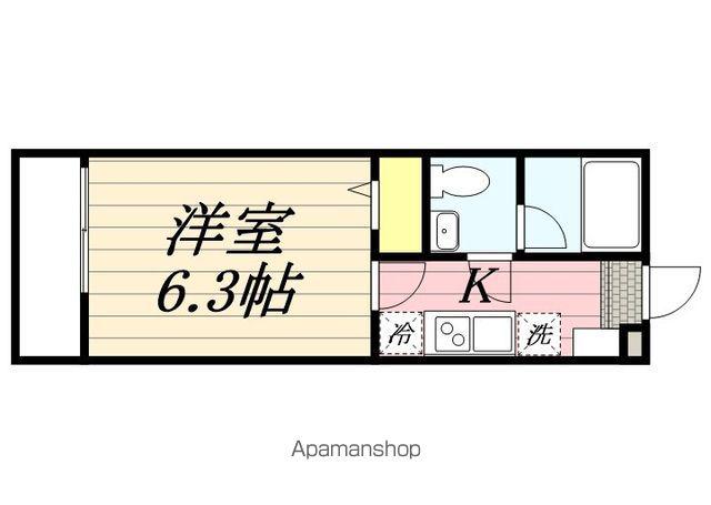 DEL CIELO 津田沼(1K/1階)の間取り写真