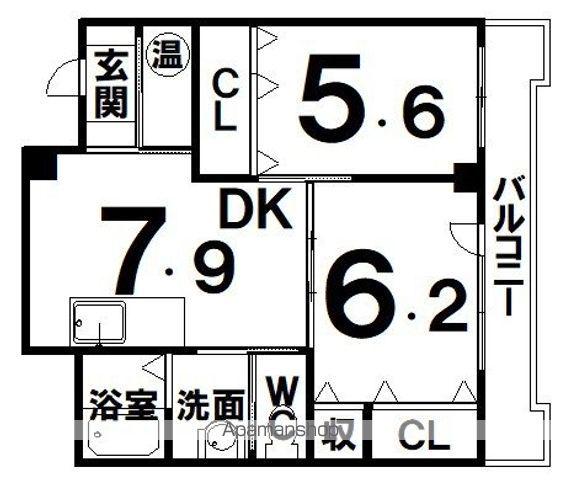 マンションふるさと館(2DK/5階)の間取り写真
