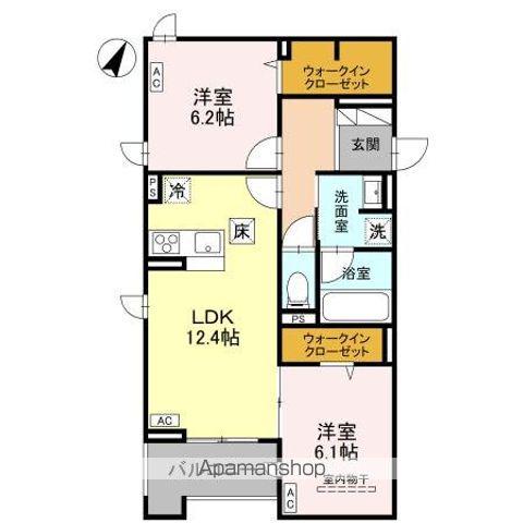 ラ・グリシーヌ・レーブ(2LDK/1階)の間取り写真