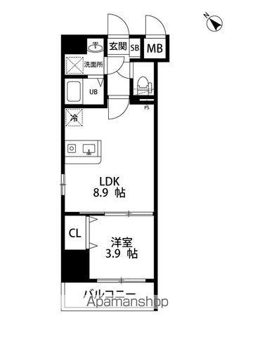 MODERN PALAZZO 博多駅 ABROAD(1LDK/7階)の間取り写真