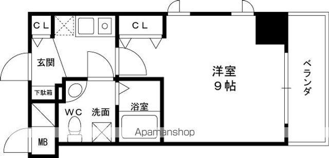 プラディオ天満セレニテ(1K/5階)の間取り写真