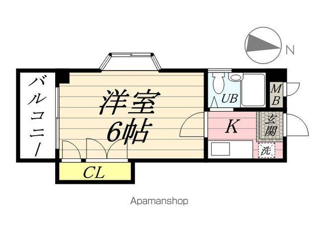 パークイン鶴見(1K/4階)の間取り写真