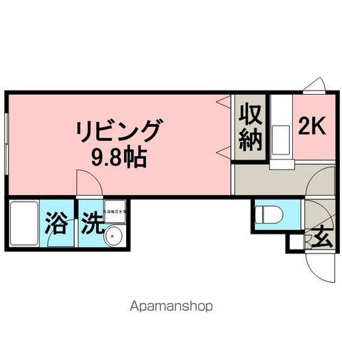 LEE SPACE 新道東Ⅲ(1K/1階)の間取り写真