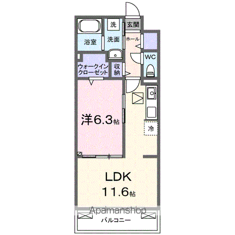 アウル吉祥寺南(1LDK/2階)の間取り写真
