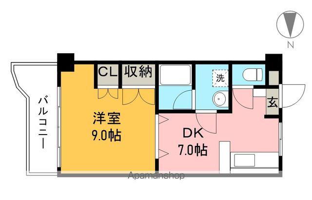 ドリームハウス3(1DK/4階)の間取り写真