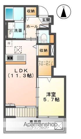 ルピナス A棟(1LDK/1階)の間取り写真