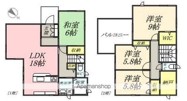 山陽本線 瀬戸駅 徒歩10分 2階建 築22年(4LDK)の間取り写真