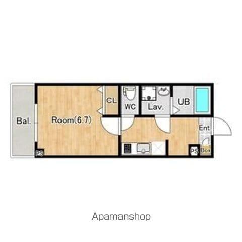 ジーメゾン狭山水野ブランカ(1K/2階)の間取り写真