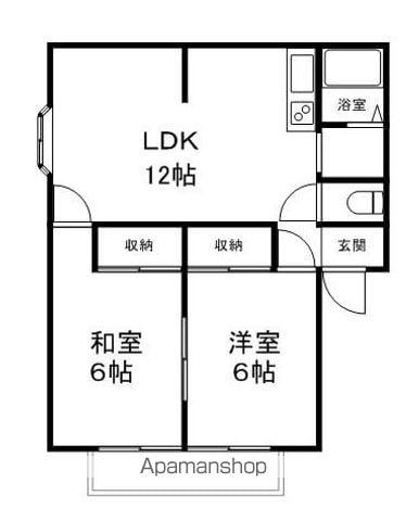 水汲サンレジデンス南(2LDK/2階)の間取り写真