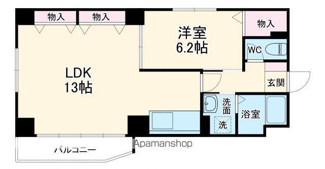ソルトシティ浜松(1LDK/7階)の間取り写真