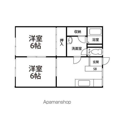メゾン歩坂(2DK/1階)の間取り写真