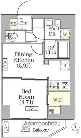 BRICK RESIDENCE南青山(1DK/3階)の間取り写真