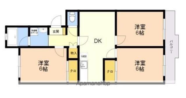 清水ハイツⅠ(2LDK/1階)の間取り写真