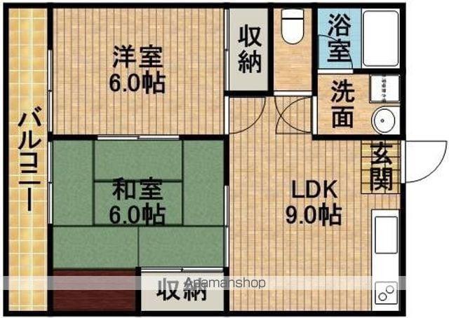 テラス丸山(2DK/2階)の間取り写真