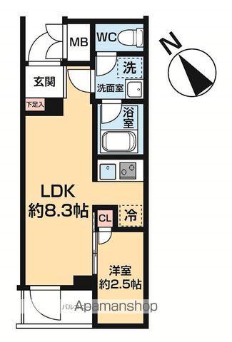 ハーモニーレジデンス中野若宮(1LDK/3階)の間取り写真