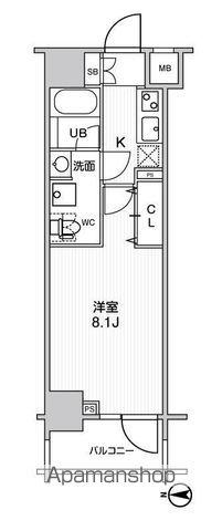 ステージグランデ錦糸町2(1K/9階)の間取り写真