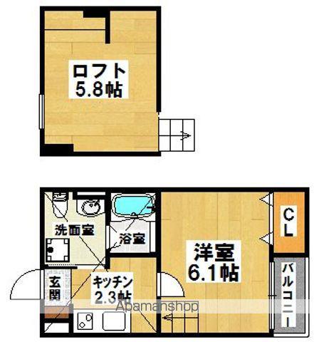 ユニコカーサ(1K/1階)の間取り写真