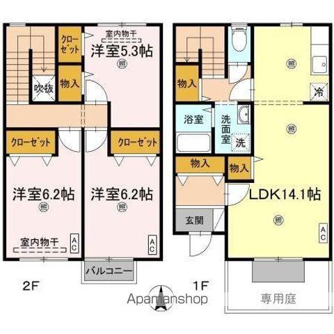 リースランド松縄　Ｂ(3LDK)の間取り写真