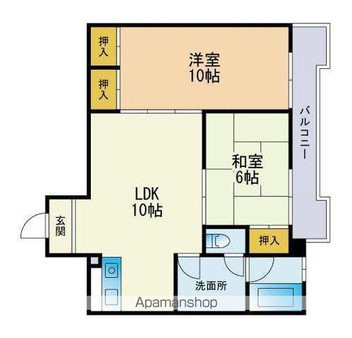 フレッシュマンション香椎(2LDK/5階)の間取り写真