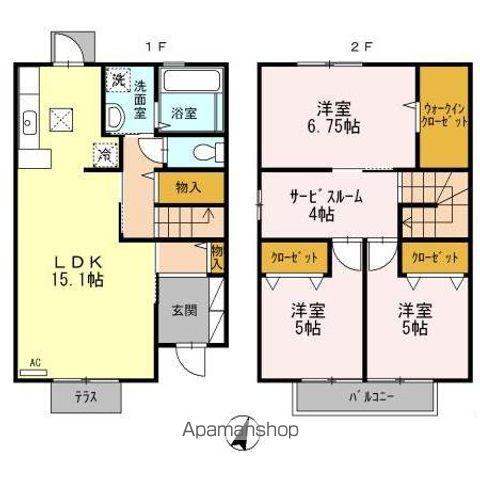 ユニヴェール　Ｂ棟(3LDK)の間取り写真