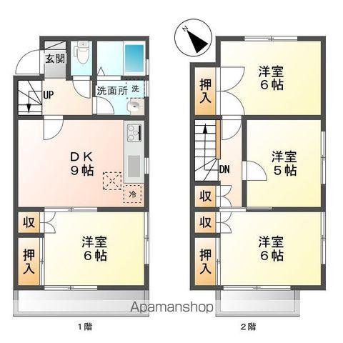 ルーミーつくば65号館(4DK/1階)の間取り写真