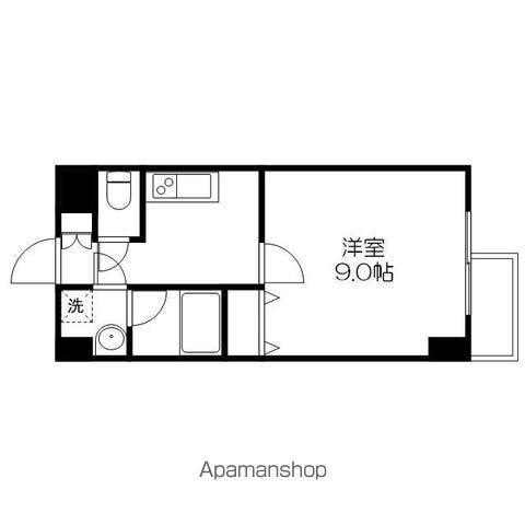 エンゼルプラザイースト1(1K/9階)の間取り写真